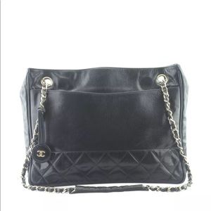 Chanel Black Quilted Leather Tote